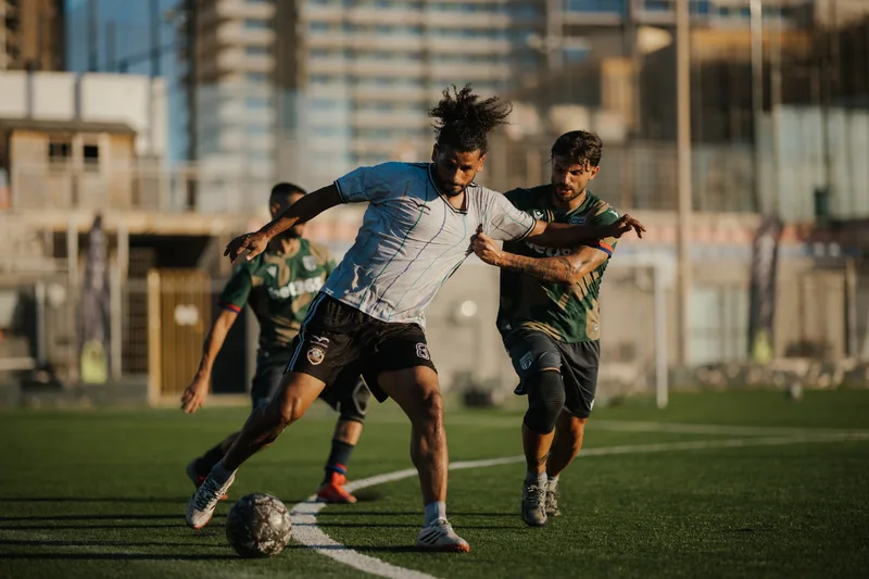 Players challenge for the ball at the IFR Champions Cup 2026