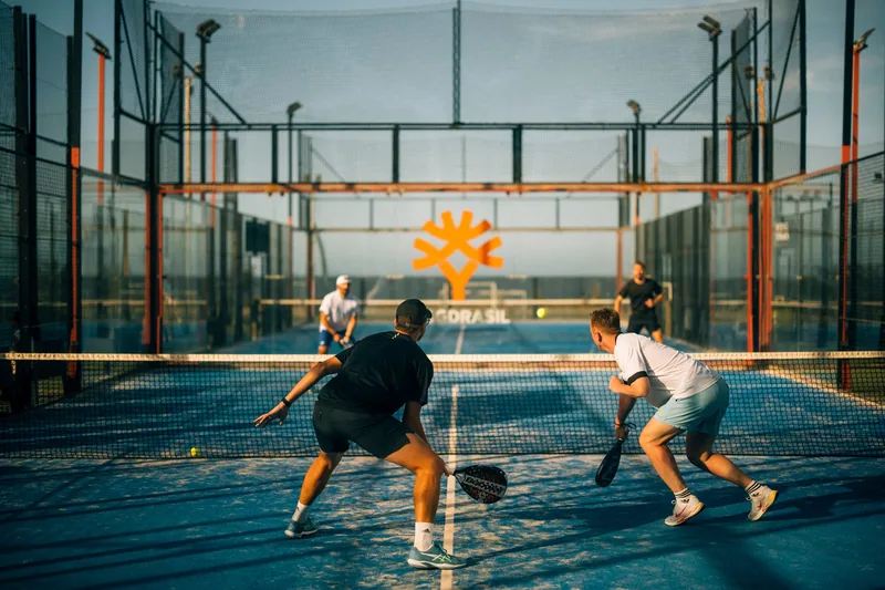 Four players compete on a padel court at the IFR Padel Cup 2026