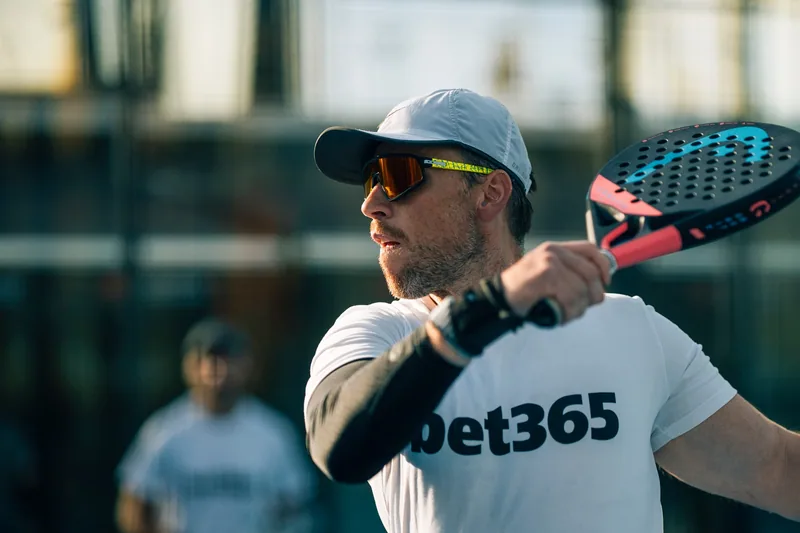 A bet365 player prepares a padel shot
